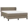 Cama box spring con colchón tela gris taupe 140x190 cm de vidaXL, Camas y somieres - Ref: Foro24-3126161, Precio: 433,33 €, D...