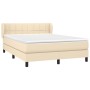 Cama box spring con colchón tela color crema 140x190 cm de vidaXL, Camas y somieres - Ref: Foro24-3126242, Precio: 413,30 €, ...