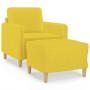 Sillón con taburete tela amarillo claro 60 cm en Sofás | Comprar online en Foru.es