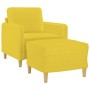 Sillón con taburete tela amarillo claro 60 cm en Sofás | Comprar online en Foru.es