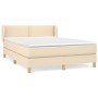 Cama box spring con colchón tela color crema 140x190 cm de vidaXL, Camas y somieres - Ref: Foro24-3126722, Precio: 410,15 €, ...