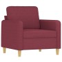 Sillón con taburete tela rojo tinto 60 cm en Sofás | Comprar online en Foru.es
