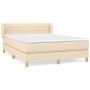 Cama box spring con colchón tela color crema 140x190 cm de vidaXL, Camas y somieres - Ref: Foro24-3126882, Precio: 429,25 €, ...