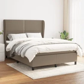 Box spring bed with taupe gray fabric mattress 140x190 cm by vidaXL, Beds and slatted bases - Ref: Foro24-3127881, Price: 483...