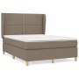Cama box spring con colchón tela gris taupe 140x190 cm de vidaXL, Camas y somieres - Ref: Foro24-3128441, Precio: 503,20 €, D...