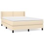 Cama box spring con colchón tela color crema 140x190 cm de vidaXL, Camas y somieres - Ref: Foro24-3129630, Precio: 400,01 €, ...