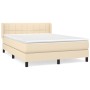 Cama box spring con colchón tela color crema 140x190 cm de vidaXL, Camas y somieres - Ref: Foro24-3129710, Precio: 409,44 €, ...