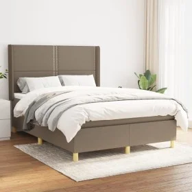 Cama box spring con colchón tela gris taupe 140x190 cm de vidaXL, Camas y somieres - Ref: Foro24-3131909, Precio: 497,77 €, D...