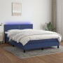 Cama box spring colchón y luces LED tela azul 140x190 cm de vidaXL, Camas y somieres - Ref: Foro24-3133075, Precio: 444,30 €,...