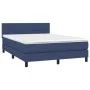 Box spring bed mattress and LED lights blue fabric 140x190 cm by vidaXL, Beds and slatted bases - Ref: Foro24-3133155, Price:...