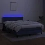 Box spring bed mattress and LED lights blue fabric 140x190 cm by vidaXL, Beds and slatted bases - Ref: Foro24-3133155, Price:...