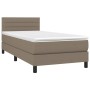 Cama box spring colchón y luces LED tela gris taupe 90x190 cm de vidaXL, Camas y somieres - Ref: Foro24-3133201, Precio: 306,...