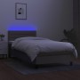 Cama box spring colchón y luces LED tela gris taupe 90x190 cm de vidaXL, Camas y somieres - Ref: Foro24-3133201, Precio: 306,...