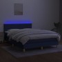 Cama box spring colchón y luces LED tela azul 140x190 cm de vidaXL, Camas y somieres - Ref: Foro24-3133555, Precio: 454,16 €,...