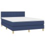Cama box spring colchón y luces LED tela azul 140x190 cm de vidaXL, Camas y somieres - Ref: Foro24-3133715, Precio: 446,93 €,...