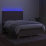 Cama box spring colchón y luces LED tela gris taupe 140x190 cm de vidaXL, Camas y somieres - Ref: Foro24-3135353, Precio: 489...