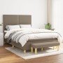 Cama box spring con colchón tela gris taupe 140x190 cm de vidaXL, Camas y somieres - Ref: Foro24-3137073, Precio: 522,24 €, D...