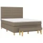 Box spring bed with taupe gray fabric mattress 140x190 cm by vidaXL, Beds and slatted bases - Ref: Foro24-3137233, Price: 561...