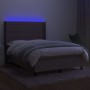 Cama box spring colchón y luces LED tela gris taupe 140x190 cm de vidaXL, Camas y somieres - Ref: Foro24-3138393, Precio: 519...