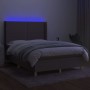 Cama box spring colchón y luces LED tela gris taupe 140x190 cm de vidaXL, Camas y somieres - Ref: Foro24-3138793, Precio: 497...