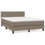 Cama box spring con colchón tela gris taupe 140x190 cm de vidaXL, Camas y somieres - Ref: Foro24-3139973, Precio: 417,69 €, D...