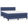 Cama box spring con colchón tela azul 140x190 cm de vidaXL, Camas y somieres - Ref: Foro24-3140055, Precio: 446,51 €, Descuen...