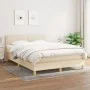 Box spring bed with cream fabric mattress 140x190 cm by vidaXL, Beds and slatted bases - Ref: Foro24-3140534, Price: 389,92 €...