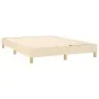 Box spring bed with cream fabric mattress 140x190 cm by vidaXL, Beds and slatted bases - Ref: Foro24-3140534, Price: 389,92 €...