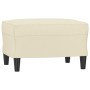 Sillón con taburete cuero sintético color crema 60 cm en Sofás | Comprar online en Foru.es