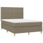 Box spring bed with taupe gray fabric mattress 140x190 cm by vidaXL, Beds and slatted bases - Ref: Foro24-3142253, Price: 489...