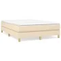 Box spring bed with cream fabric mattress 140x190 cm by vidaXL, Beds and slatted bases - Ref: Foro24-3144172, Price: 365,53 €...