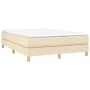 Box spring bed with cream fabric mattress 140x190 cm by vidaXL, Beds and slatted bases - Ref: Foro24-3144172, Price: 365,53 €...