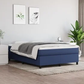 Cama box spring con colchón tela azul 140x190 cm de vidaXL, Camas y somieres - Ref: Foro24-3144421, Precio: 413,00 €, Descuen...