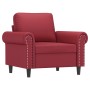 Sillón con taburete cuero sintético rojo tinto 60 cm en Sofás | Comprar online en Foru.es
