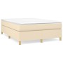 Cama box spring con colchón tela color crema 140x190 cm de vidaXL, Camas y somieres - Ref: Foro24-3144519, Precio: 383,91 €, ...
