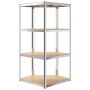 Estantería 4 niveles 3 uds acero madera contrachapada plateado de vidaXL, Estanterías industriales - Ref: Foro24-3154144, Pre...