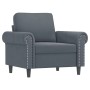 Sillón con taburete terciopelo gris oscuro 60 cm en Sofás | Comprar online en Foru.es