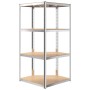 Estantería 4 niveles 5 uds acero madera contrachapada plateado de vidaXL, Estanterías industriales - Ref: Foro24-3154146, Pre...