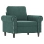 Sillón con taburete terciopelo verde oscuro 60 cm en Sofás | Comprar online en Foru.es