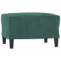 Sillón con taburete terciopelo verde oscuro 60 cm en Sofás | Comprar online en Foru.es