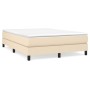 Cama box spring con colchón tela color crema 140x190 cm de vidaXL, Camas y somieres - Ref: Foro24-3144074, Precio: 353,08 €, ...