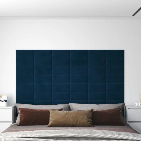 Wall panels 12 pcs blue synthetic leather 30x15 cm 0.54 m² by vidaXL, Wall covering - Ref: Foro24-343778, Price: 31,88 €, Dis...