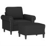 Sillón con taburete terciopelo negro 60 cm en Sofás | Comprar online en Foru.es