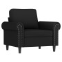 Sillón con taburete terciopelo negro 60 cm en Sofás | Comprar online en Foru.es