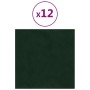Paneles de pared 12 uds terciopelo verde oscuro 30x30 cm 1,08m² de vidaXL, Recubrimiento de paredes - Ref: Foro24-343809, Pre...