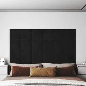 Paneles de pared 12 uds terciopelo negro 30x30 cm 1,08 m² de vidaXL, Recubrimiento de paredes - Ref: Foro24-343812, Precio: 3...
