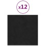 Paneles de pared 12 uds terciopelo negro 30x30 cm 1,08 m² de vidaXL, Recubrimiento de paredes - Ref: Foro24-343812, Precio: 3...