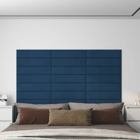 Paneles de pared 12 uds terciopelo azul 60x15 cm 1,08 m² by vidaXL, Wall covering - Ref: Foro24-343834, Price: 46,94 €, Disco...