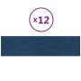 Paneles de pared 12 uds terciopelo azul 60x15 cm 1,08 m² de vidaXL, Recubrimiento de paredes - Ref: Foro24-343834, Precio: 47...