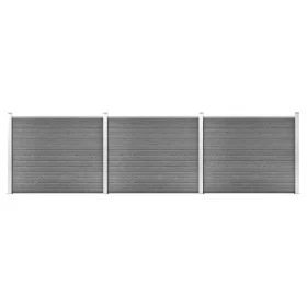 Set de panel de valla WPC gris 526x146 cm de vidaXL, Paneles de vallas - Ref: Foro24-3070456, Precio: 647,80 €, Descuento: %